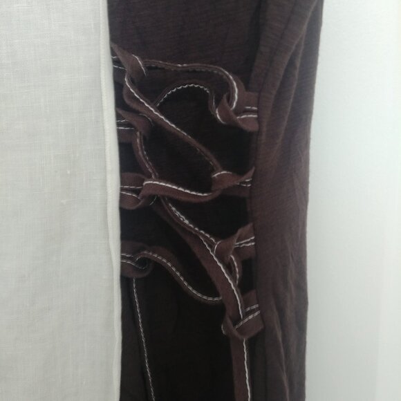 Jane & John brown white patchwork linen dress lagenlook size XL - Picture 6 of 15